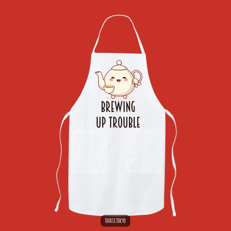 Funny Teapot Sleeve Apron: Cheerful Kitchen Gift
