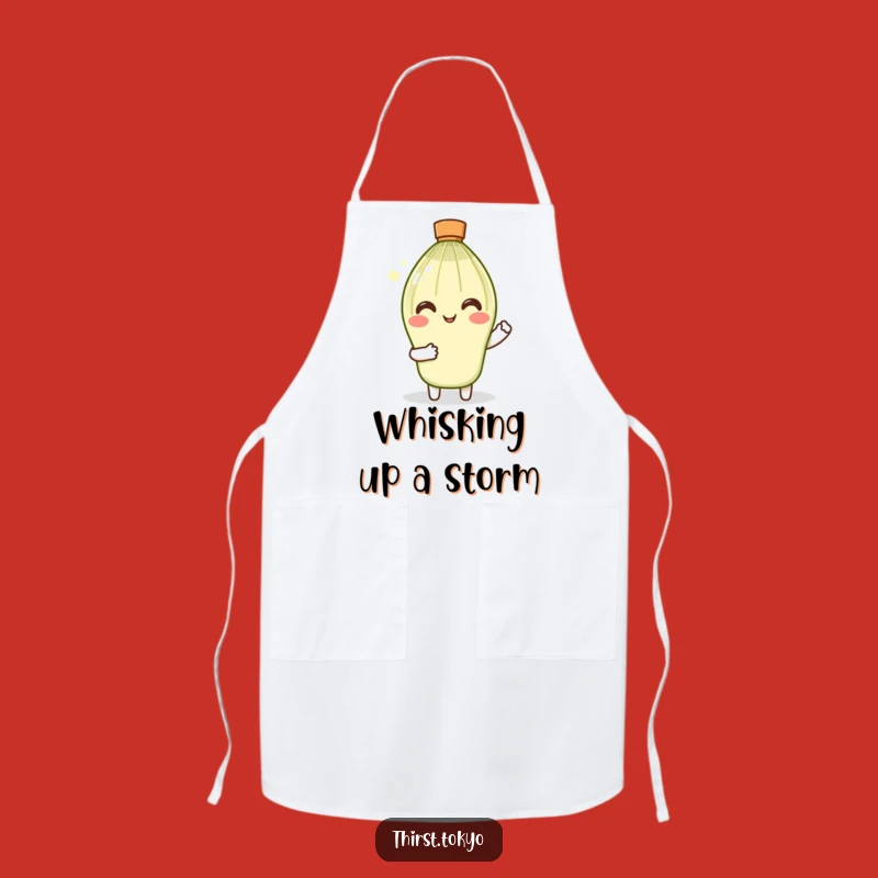 Funny Matcha Whisk Apron: Smiling Stirrer Kitchen Gift