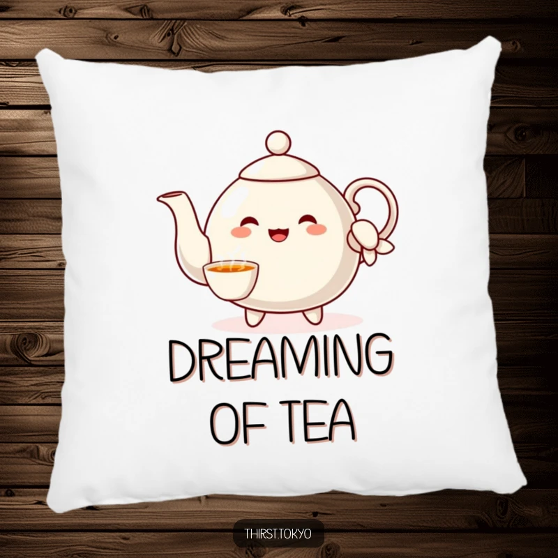 Funny Teapot Sleeve Pillow: Cheerful teapot character pouring imaginary tea, a soft and humorous decorative cushion.
