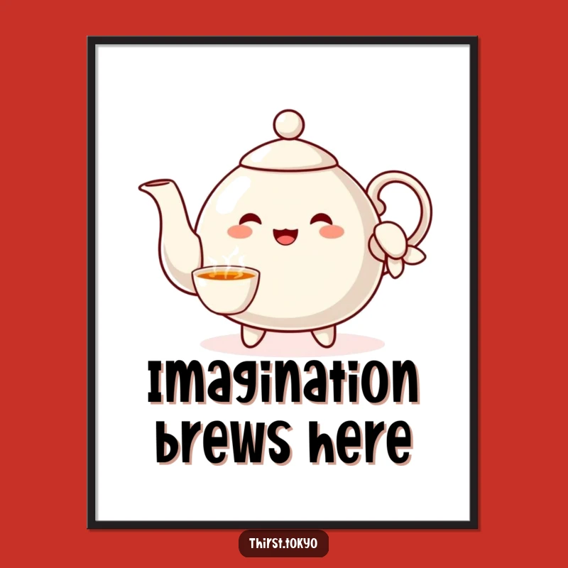 Funny Teapot Sleeve Poster: Cheerful Character Wall Art Gift