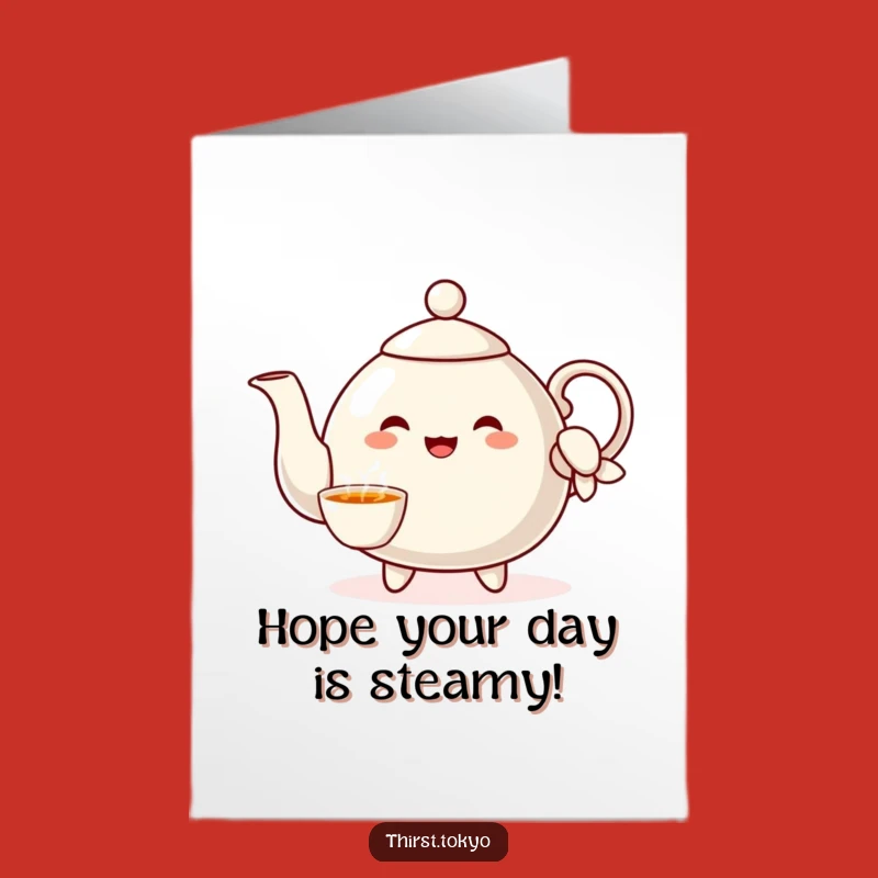 Cheerful Teapot Birthday Card Free Printable: Pouring Joy Downloadable