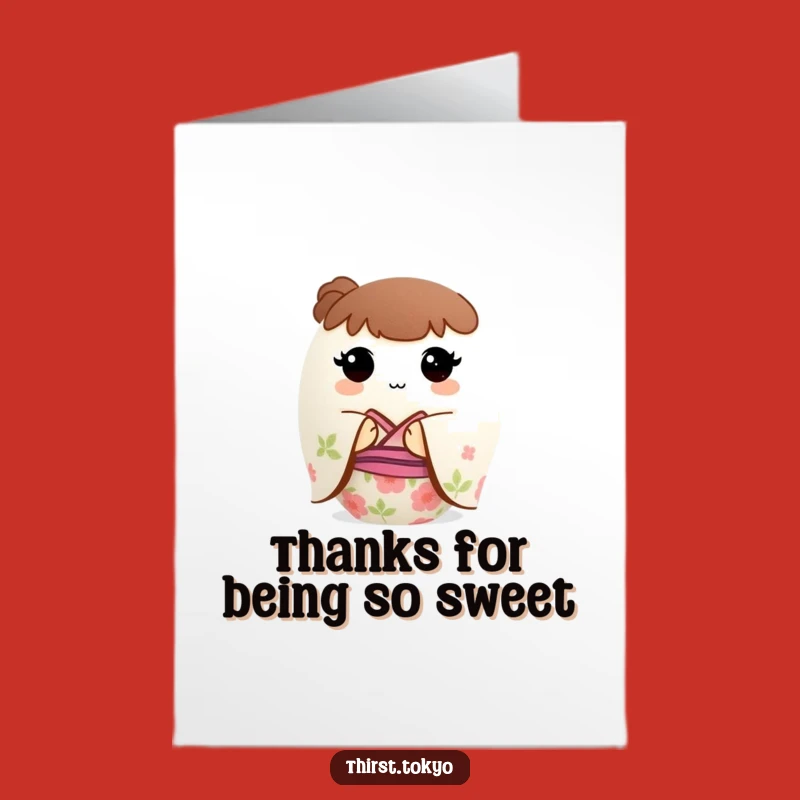 Mochi Thank You Card Free Printable: Kimono Gratitude Downloadable